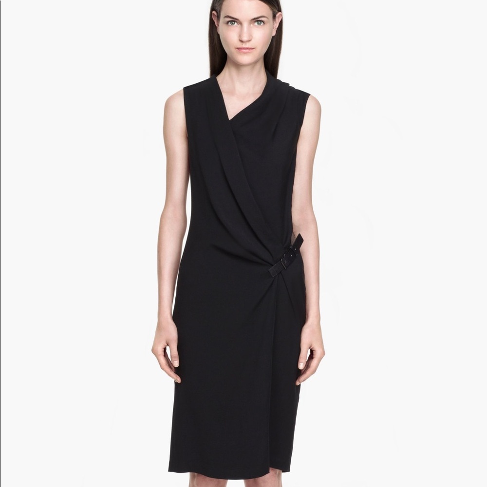 Helmut Lang Cowl Neck Buckle Dress